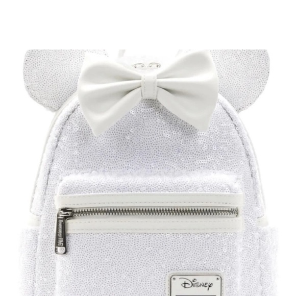 Disney Loungefly white sequined backpack - Picture 2 of 7